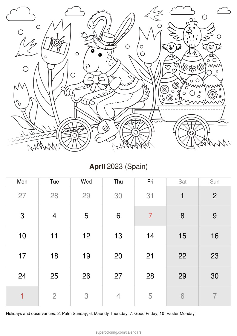 April calendar