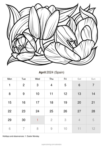 April calendar