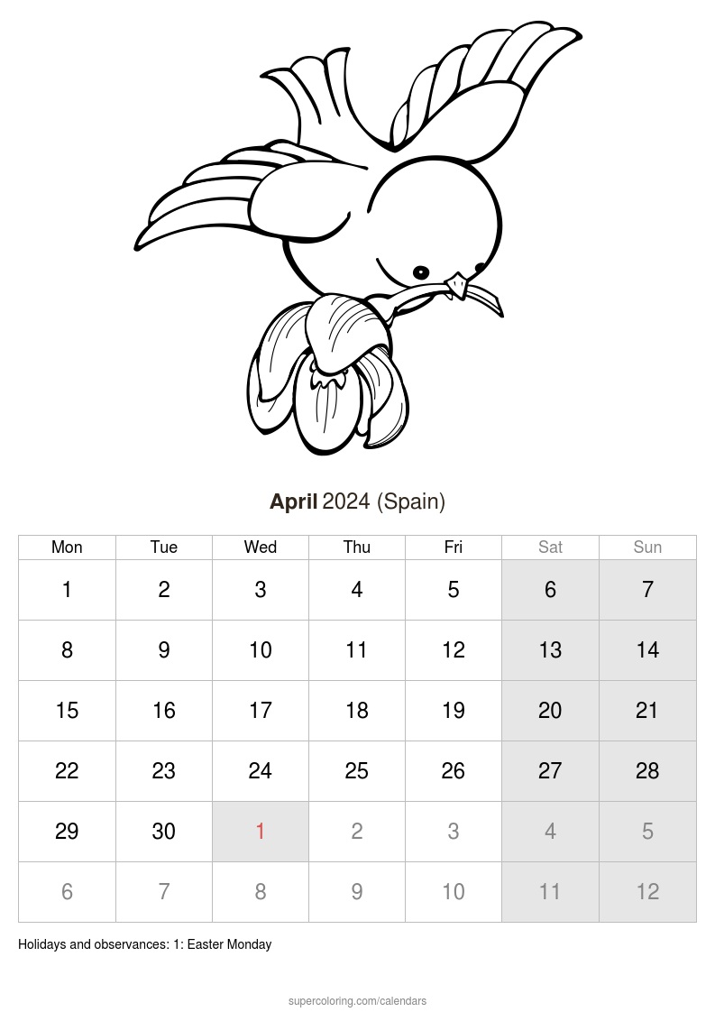 April calendar