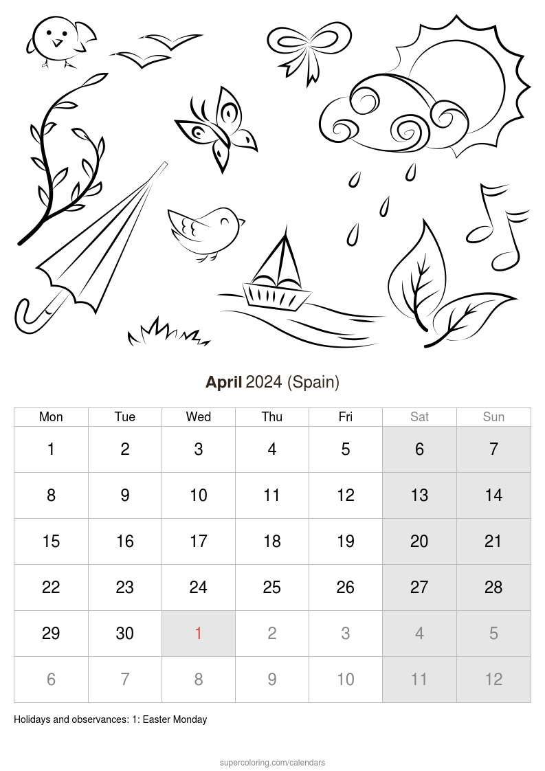 April calendar