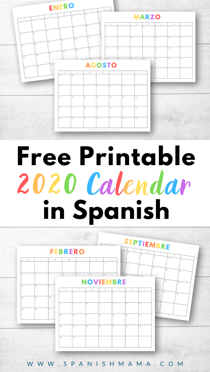 Printable calendar in spanish school calendar spanish classroom posters calendar printables