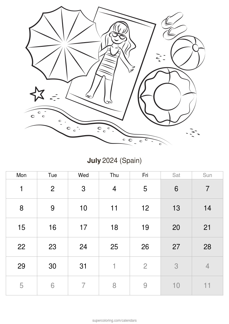 July calendar