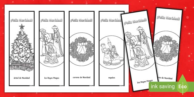 Ð spanish christmas louring bookmarks teacher made
