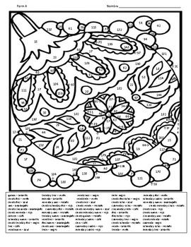 Spanish christmas color by number coloring page forms christmas color by number christmas colors february colors