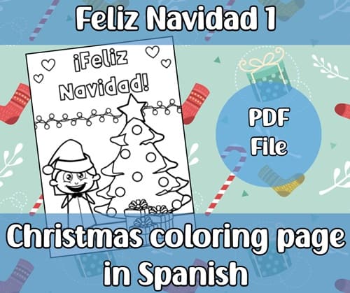 Spanish christmas coloring page