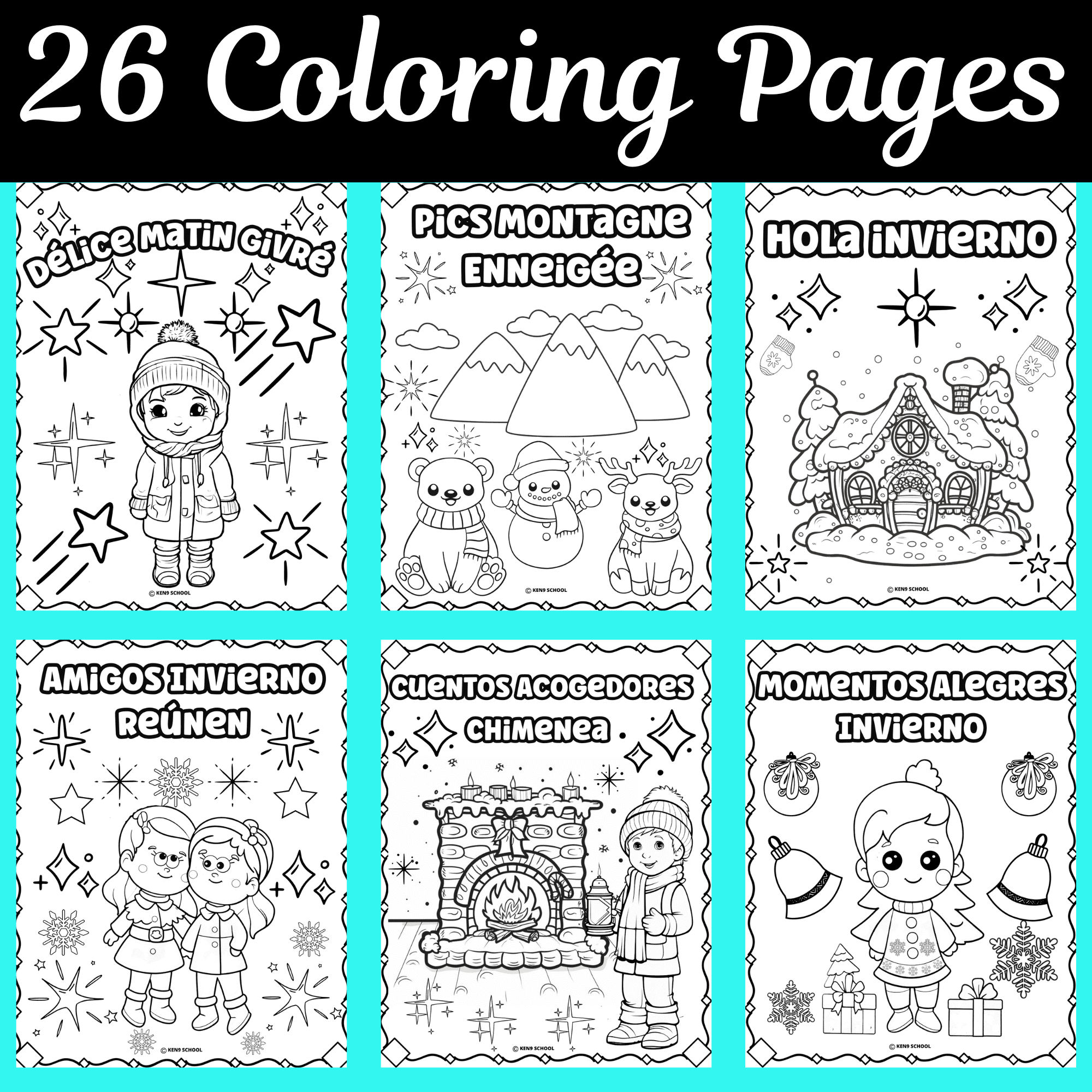 Winter coloring pages in spanish december to february coloring el invierno made by teachers