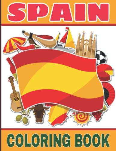 Spain coloring book rodeo spain flag flamenco spanish football and more color spain for kids by maria spanish kid books