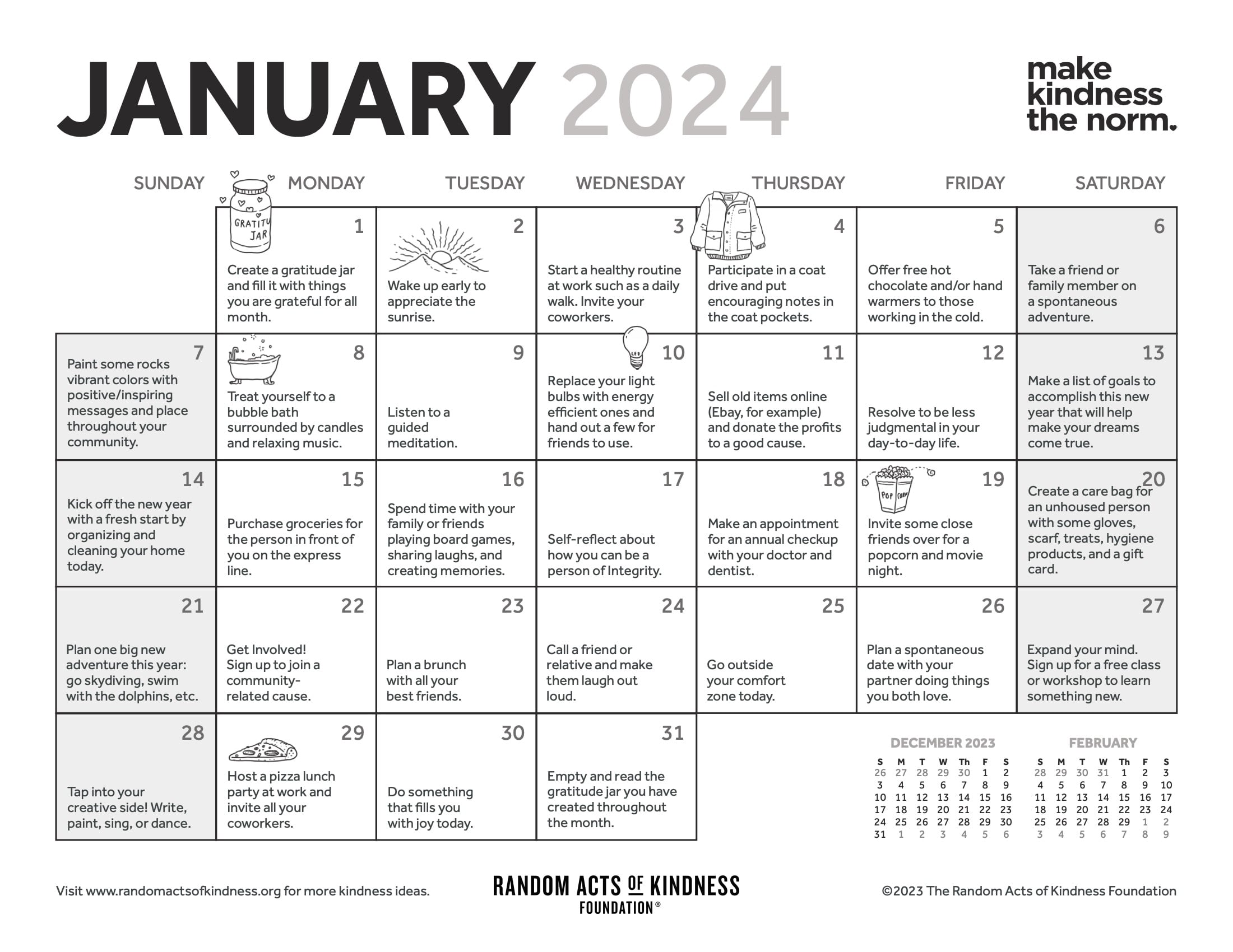 The random acts of kindness foundation kindness printables