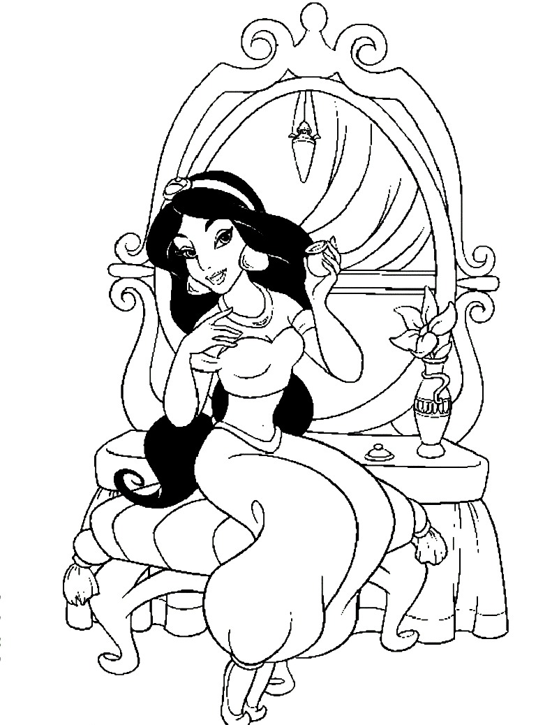 Free printable jasmine coloring pages for kids