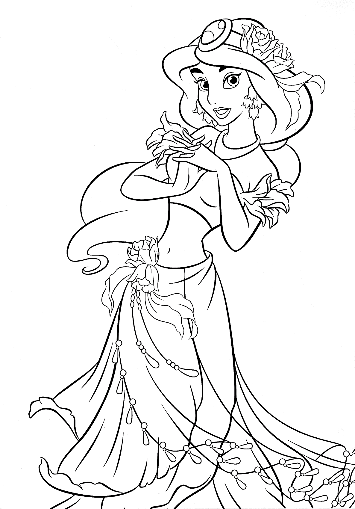 Disney princess jasmine printable coloring page