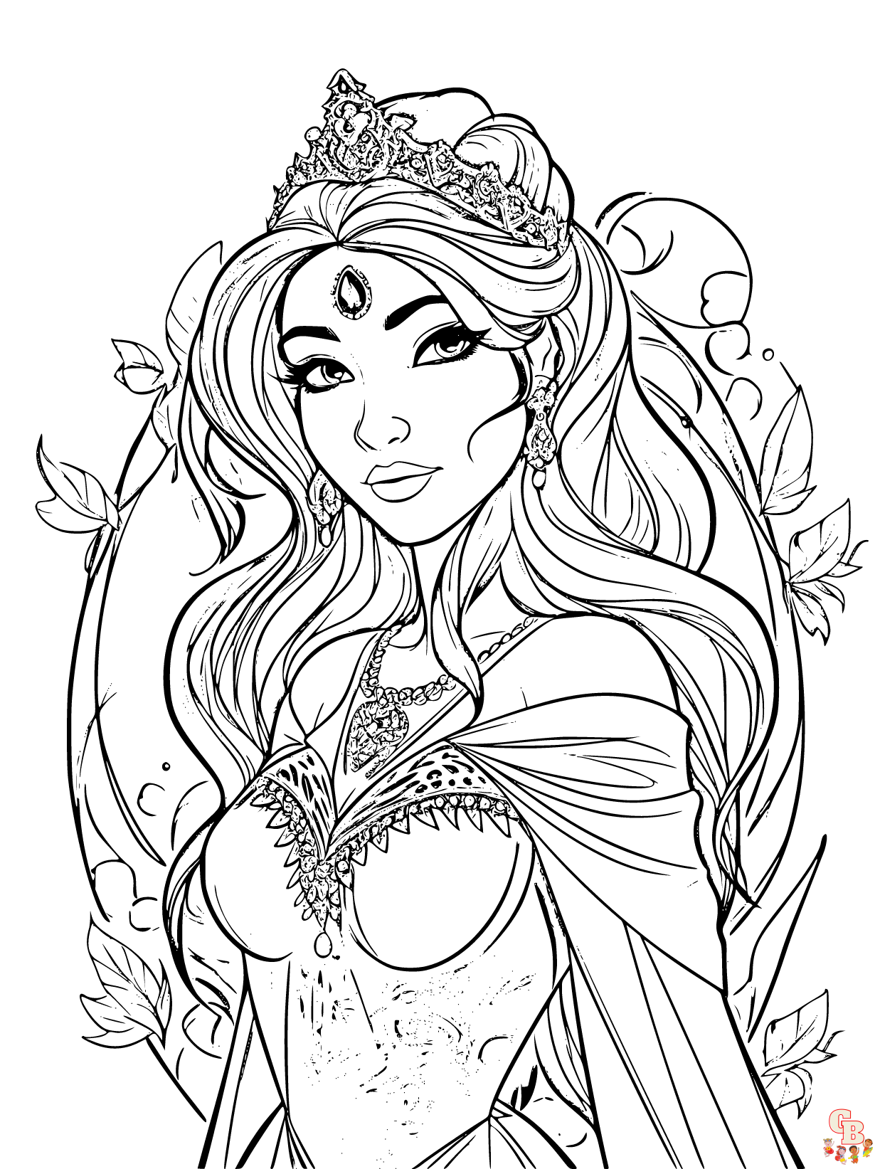 Discover the magic of jasmine coloring pages