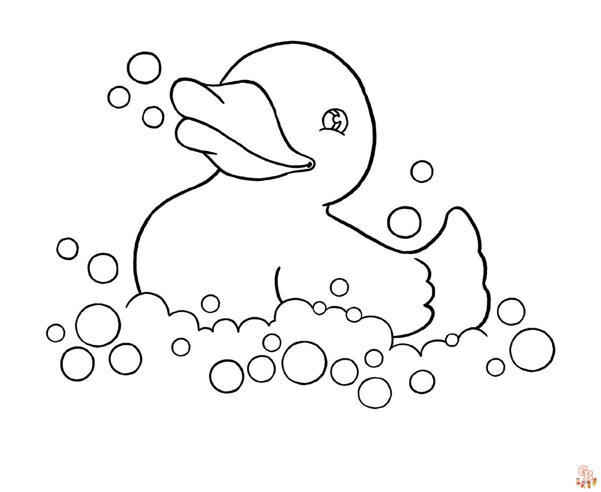 Get creative with cute duck toy coloring pages
