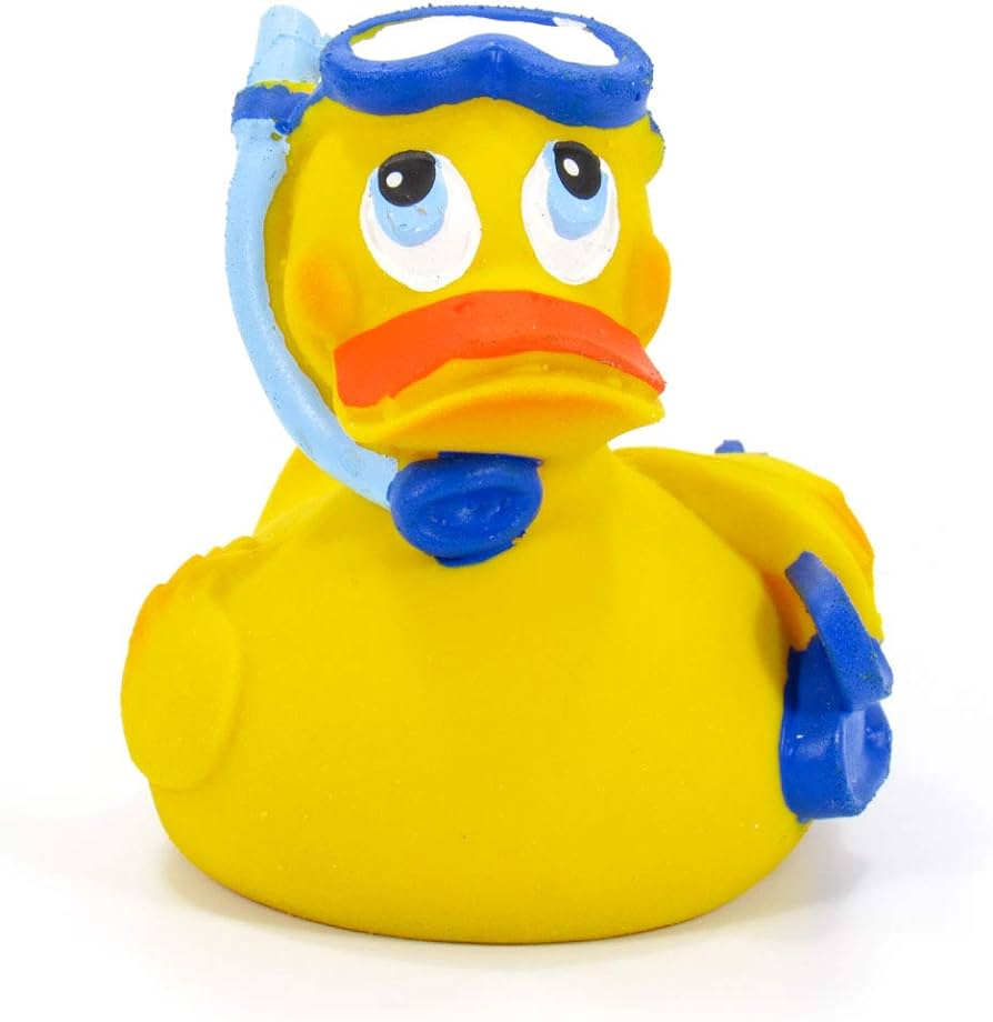 Lanco snorkeling rubber duck bath toy all natural organic eco friendly squeaker collectable â imported from barcelona spain toys games