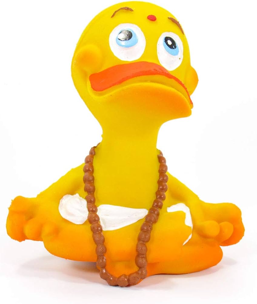 Yoga yogi meditation rubber duck bath toy all natural organic eco friendly squeaker imported from barcelona spain toys games