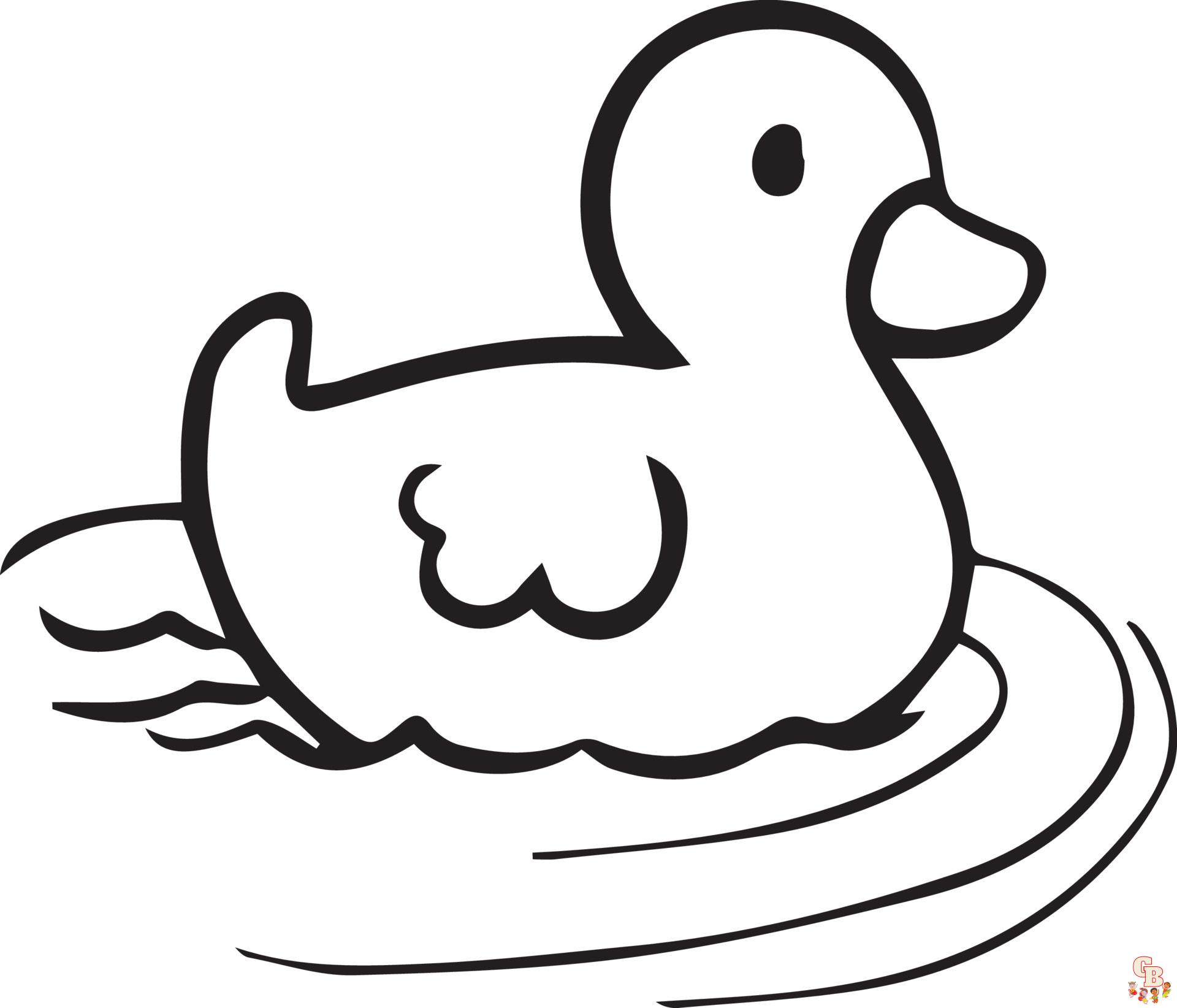 Get creative with cute duck toy coloring pages