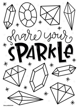 Sparkle coloring page by mrs arnolds art room tpt