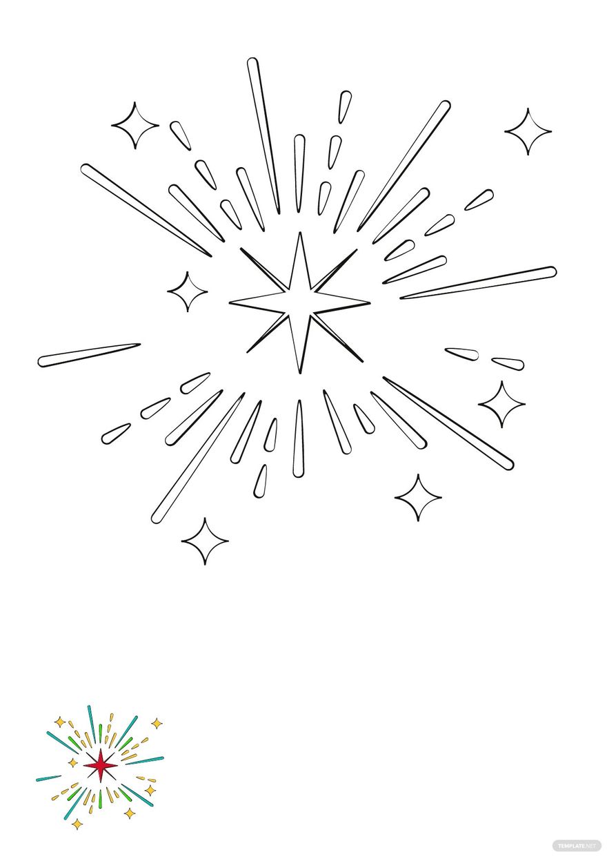 Free cracker sparkle coloring page