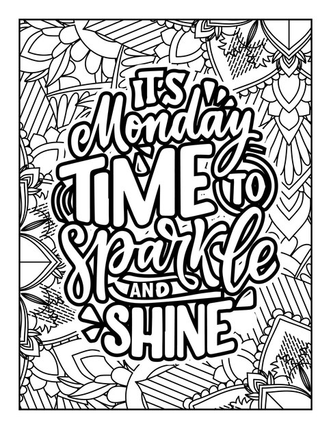 Premium vector handdrawn lettering vector illustration inspirational quotesquotes coloring pages adultkids