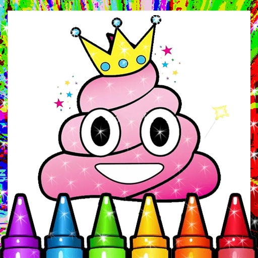Glitter emoji coloring book