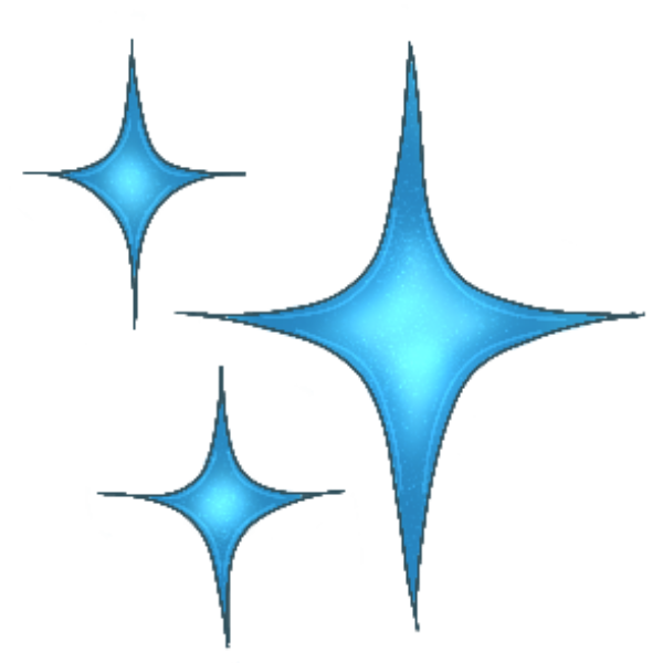 Blue sparkles emoji