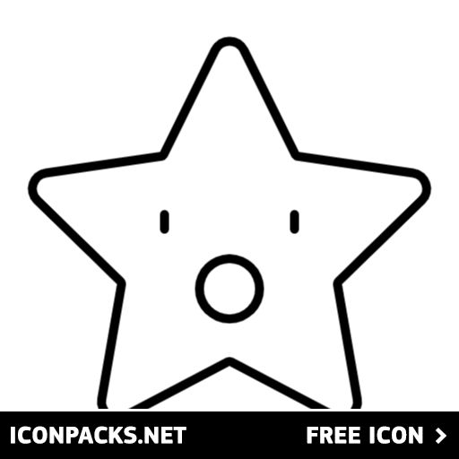 Free surprised shocked cartoon star emoji black outline png svg icon star emoji emoji emoji svg