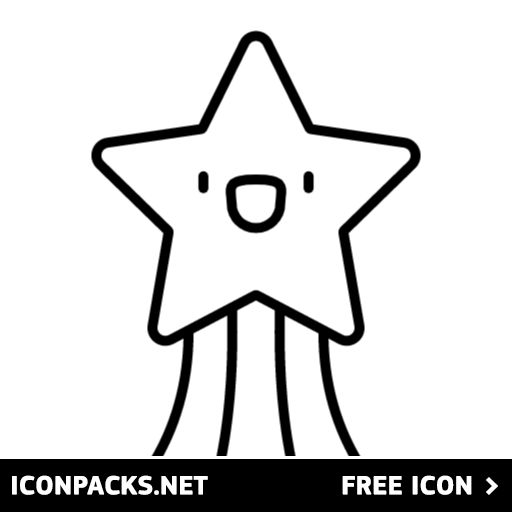 Free shooting star cute cartoon emoji black outline png svg icon cute cartoon emoji star emoji