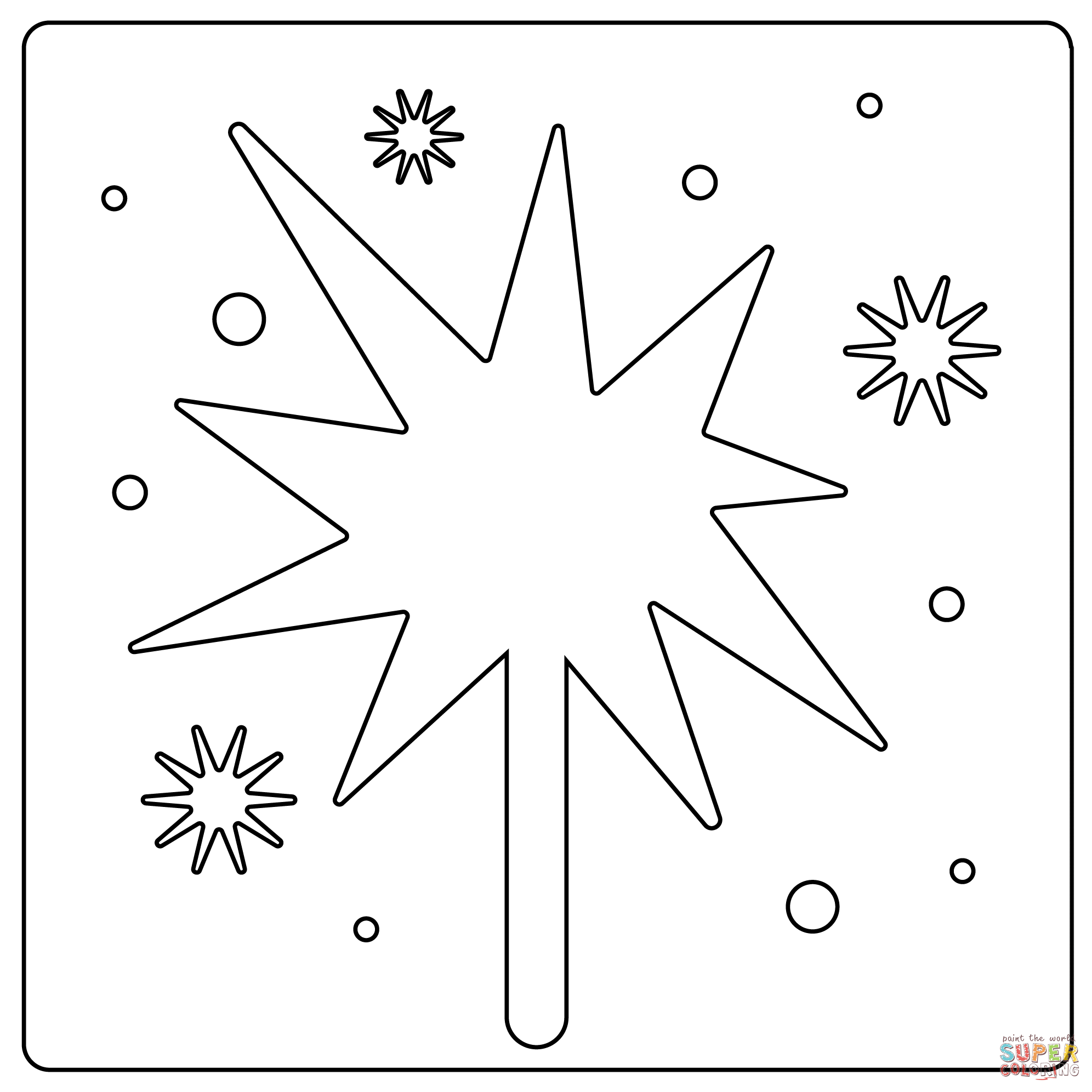 Firework sparkler emoji coloring page free printable coloring pages