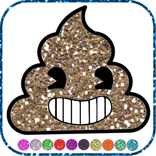 Emoji glitter coloring book