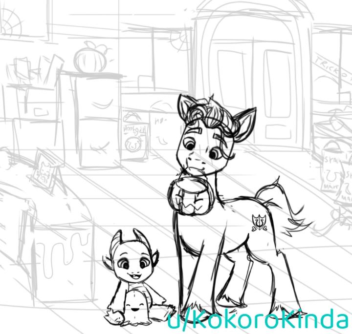 Hitch and sparky wip oc rmylittlepony
