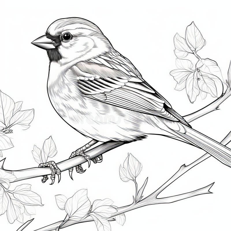 Sparrow coloring book vector illustration stock vector