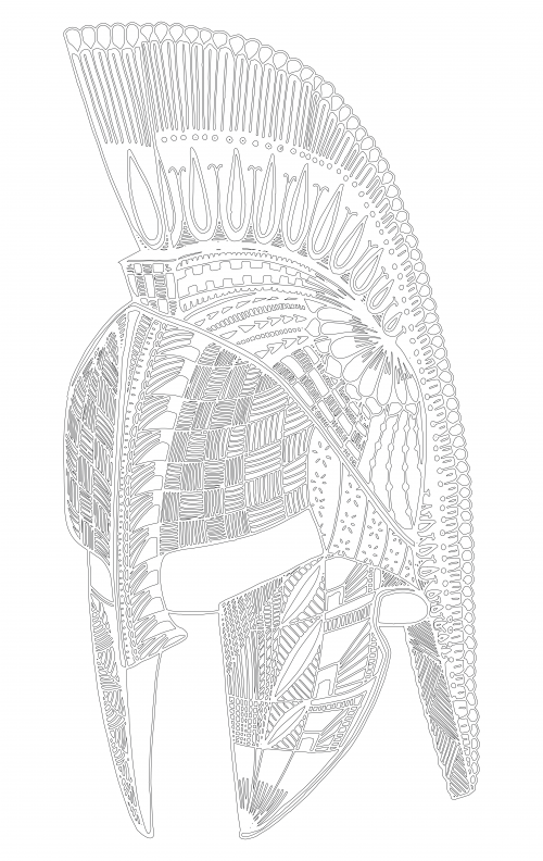 Spartan helmet coloring page