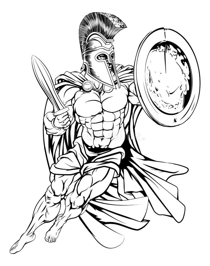 Greek spartan warrior stock vector illustration of clip
