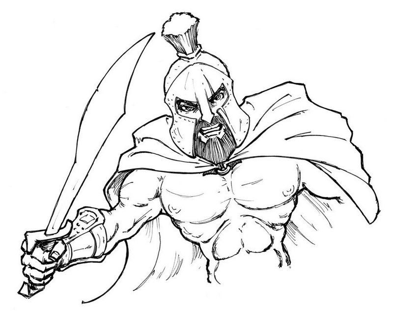 Spartan clip art coloring page coloring pages illustration coloring pages for girls