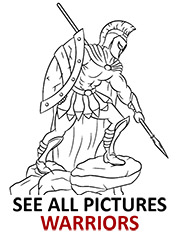 Spartan with a sword coloring page