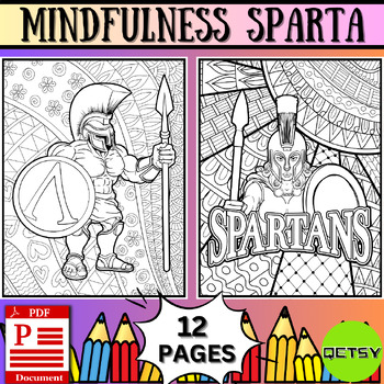 Warrior mindfulness sparta coloring pages spartan warriors activity pack