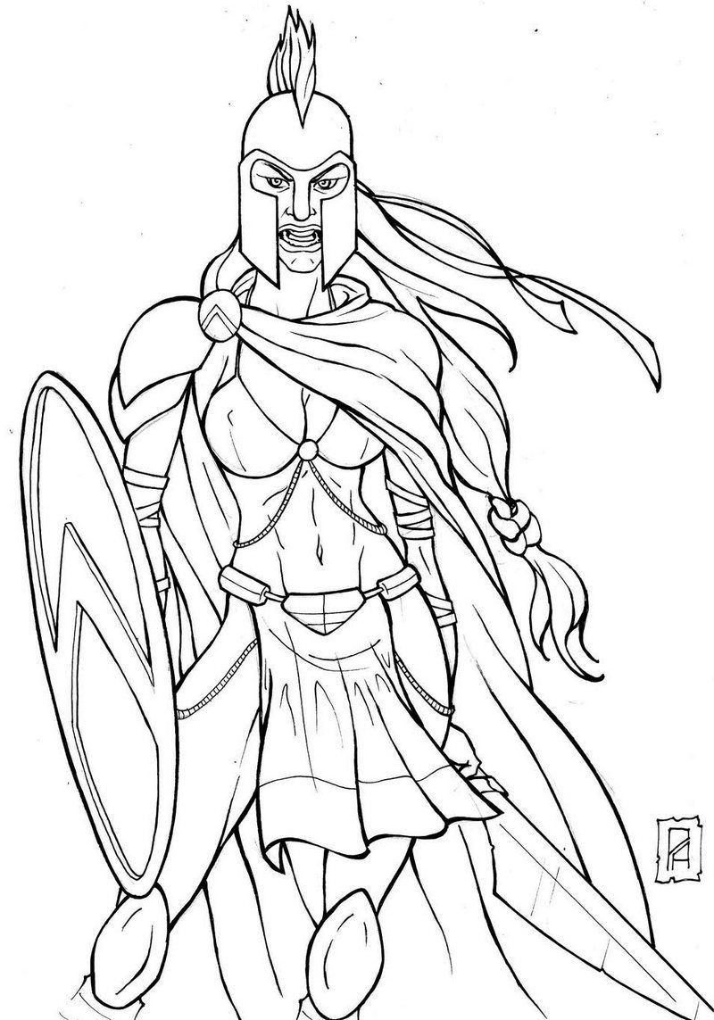 Spartan girl coloring page warrior drawing coloring pages coloring pages for girls
