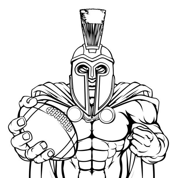 Spartan helmet tattoo drawing stock illustrations royalty