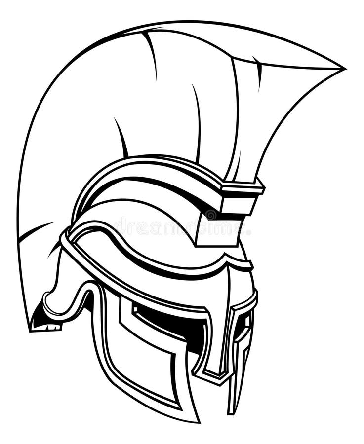 Trojan or spartan gladiator warrior helmet stock vector