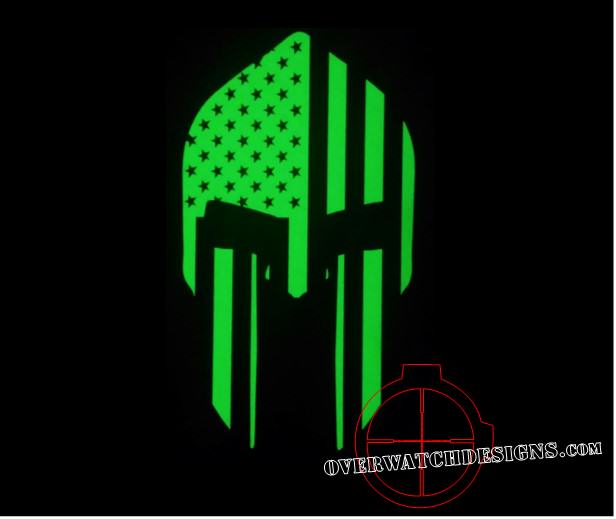 Glow in the dark spartan helmet