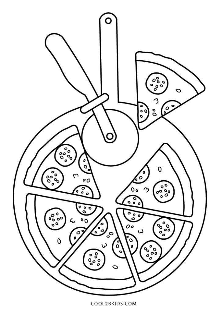 Free printable food coloring pages for kids