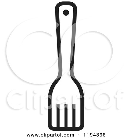 Clipart of a black and white kitchen spatula