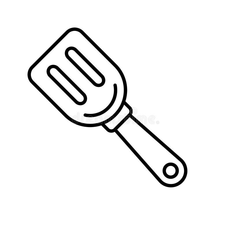 Kitchen spatula icon linear logo of scoop or scraper stock vector