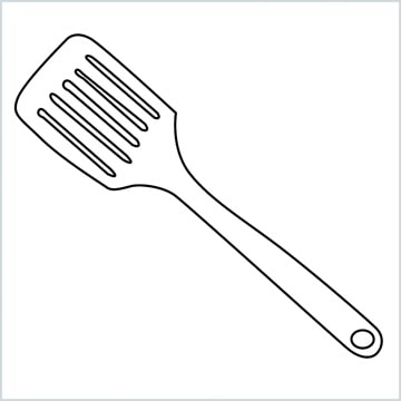 How to draw a spatula step by step