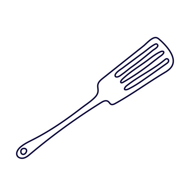 Kitchen spatula doodle stock illustration