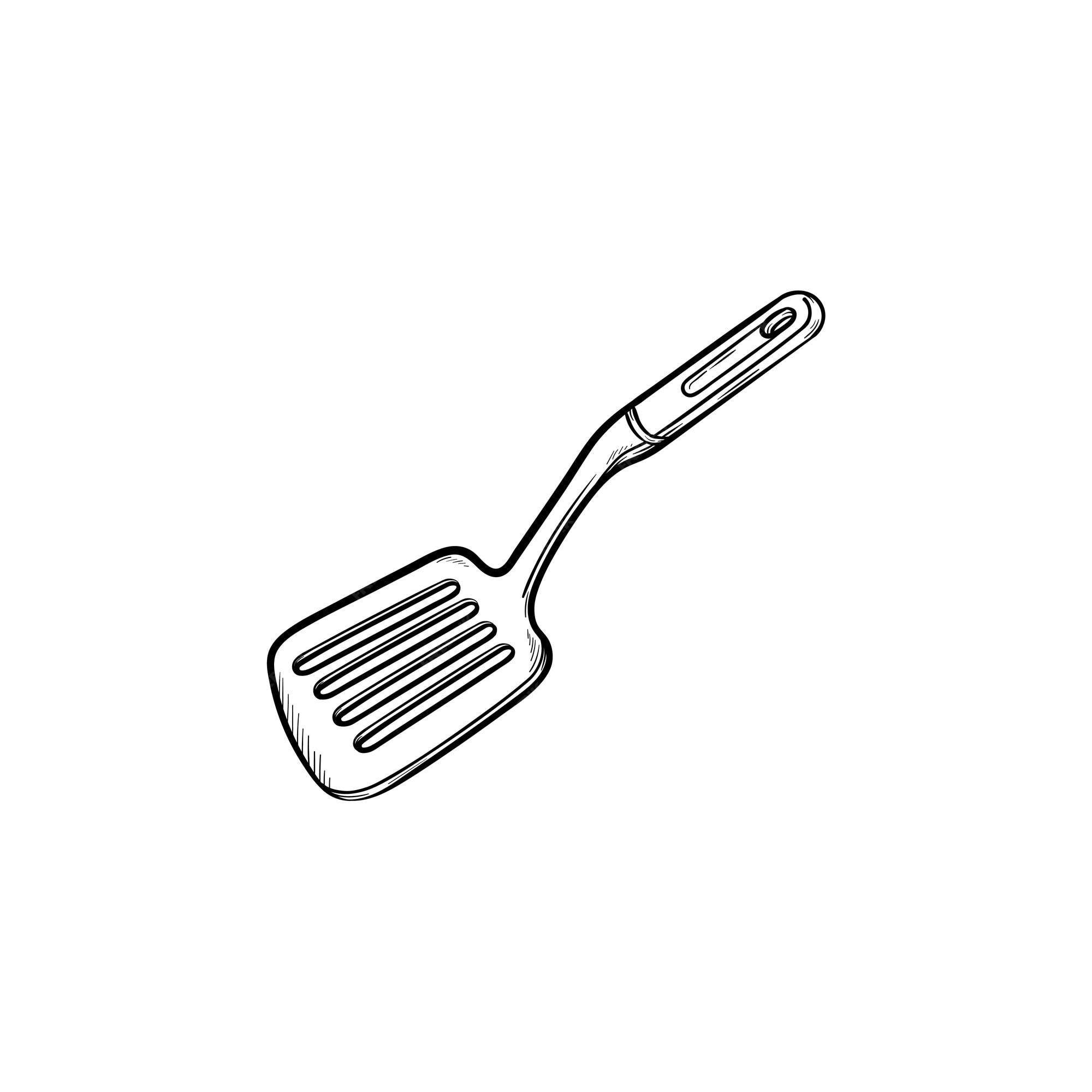 Premium vector kitchen spatula hand drawn outline doodle icon spatula