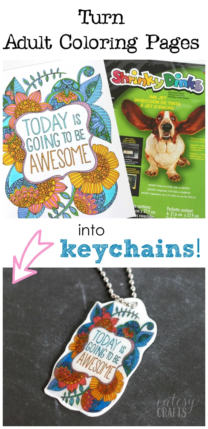 Adult coloring page keychains