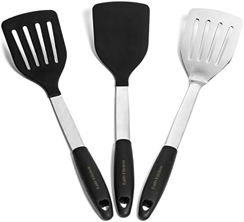 Daily kitchen spatula set heat resistant silicone and stainless steel