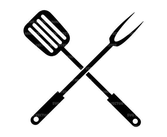 Barbecue fork svg spatula svg bbq svg grill svg chef svg vector cut file cricut silhouette pdf png dxf decal sticker vinyl instant download
