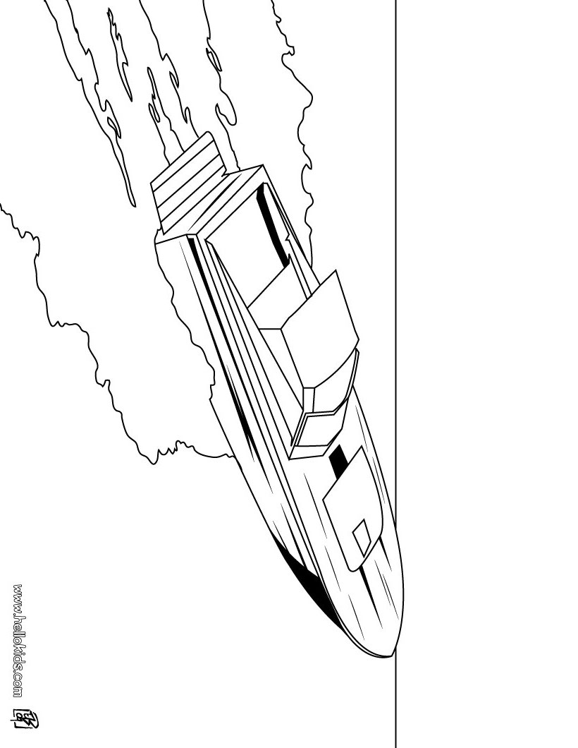 Motor boat coloring pages