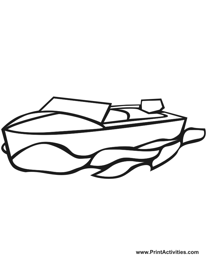 Boat coloring page small motor boat